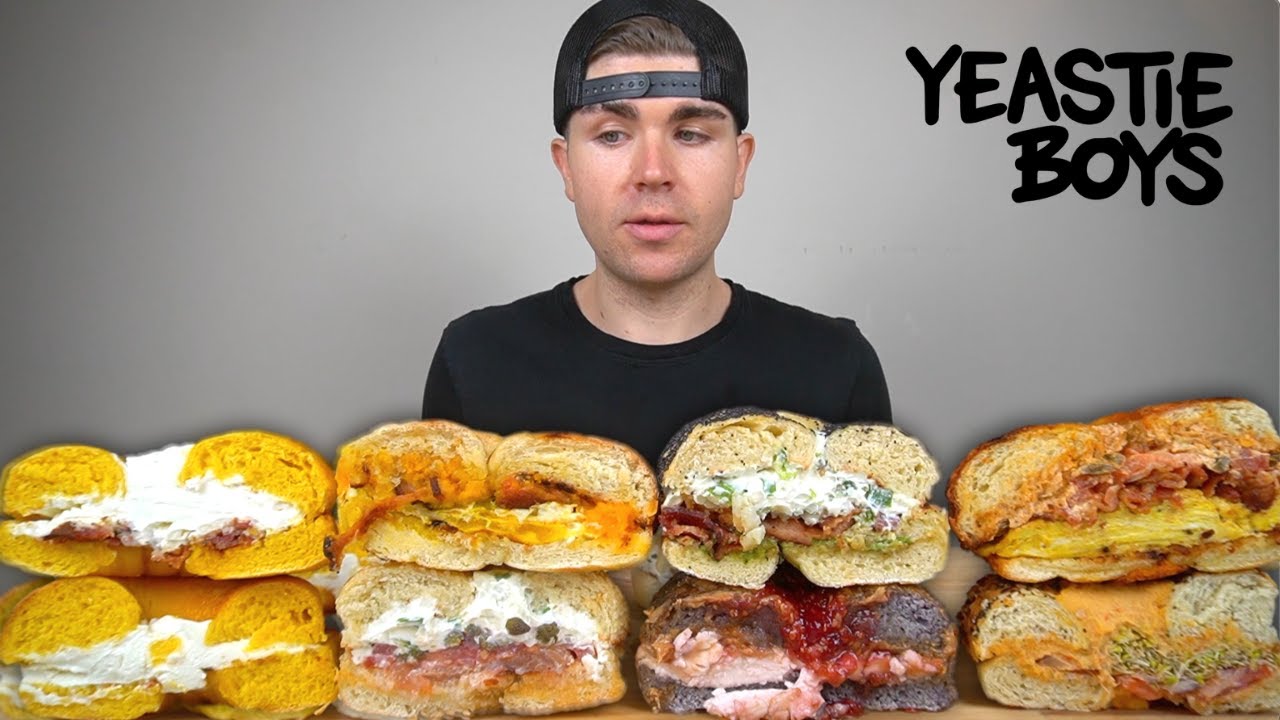Eating the BEST LOADED Bagel Sandwiches.. Ever? YEASTIE BOYS BAGELS Mukbang