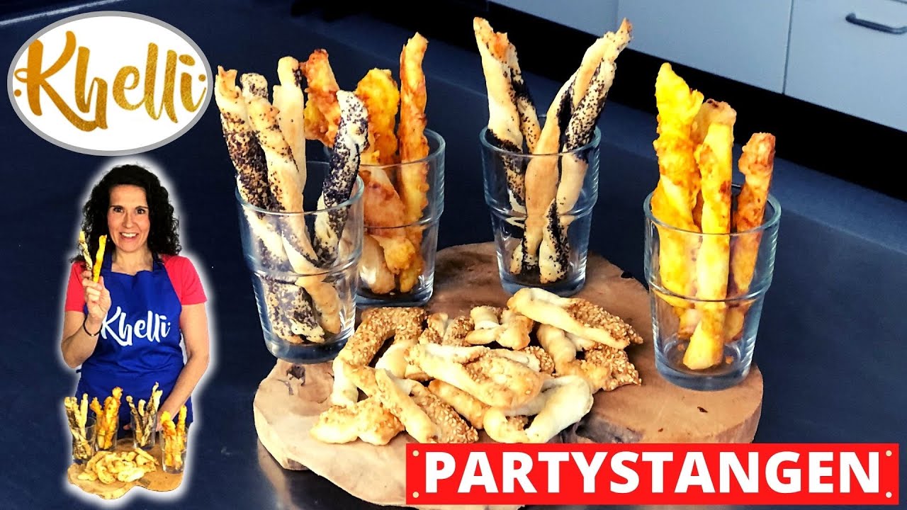 3 Sorten Partystangen/Fingerfood aus Blätterteig/Buffet/ Silvesterbuffet/ Party
