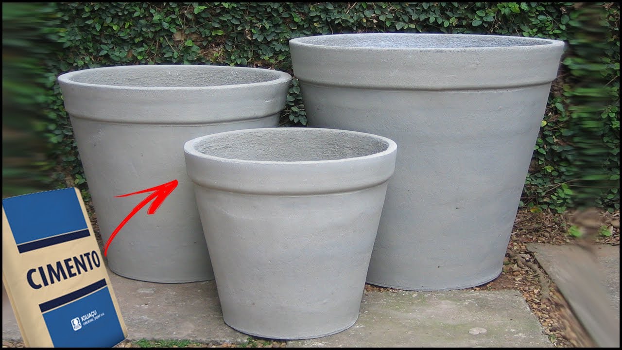 FAÇA VASOS DE CIMENTO DE FORMA FÁCIL E RÁPIDA - PASSO a PASSO - Começo, Meio e Fim