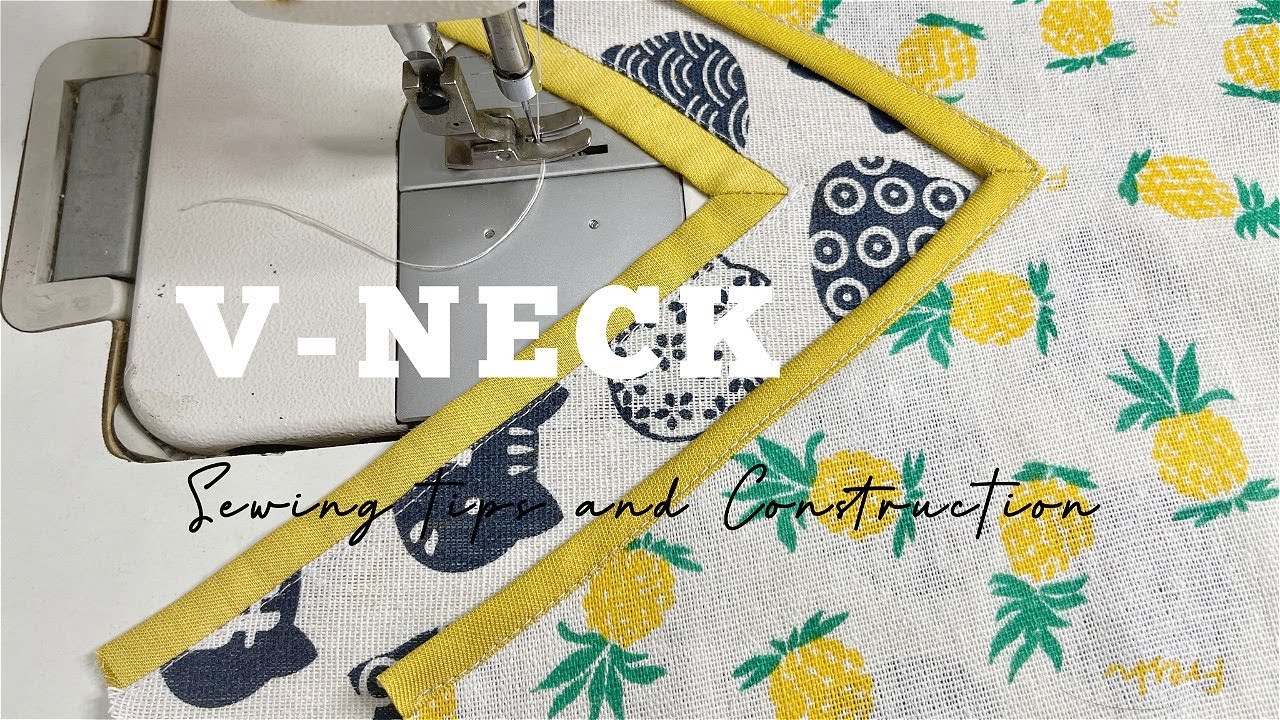 HOW TO SEW V NECKLINE WITH BIAS BINDING AND FLAT PIPING