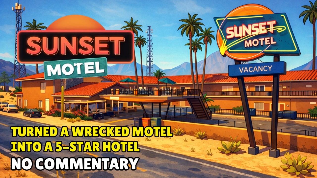 I Turned a Wrecked Motel into a 5-Star Hotel | SUNSET MOTEL | No Commentary [Full Game] - 4K 60FPS
