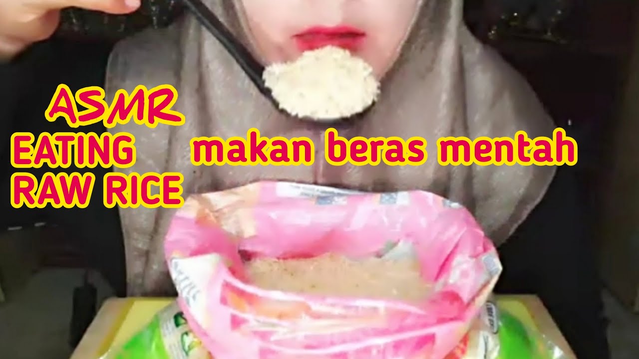 ASMR RAW INDIAN RICE EATING SOUNDS | MAKAN BERAS MENTAH | 生ご飯を食べる | 밥을 먹다 | 吃生米 @neniasmr1869