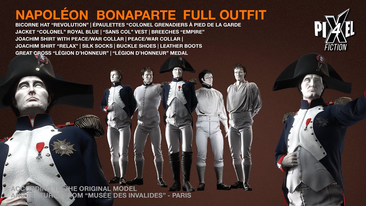 Napoleon Bonaparte full outfit for Reallusion Character Creator
