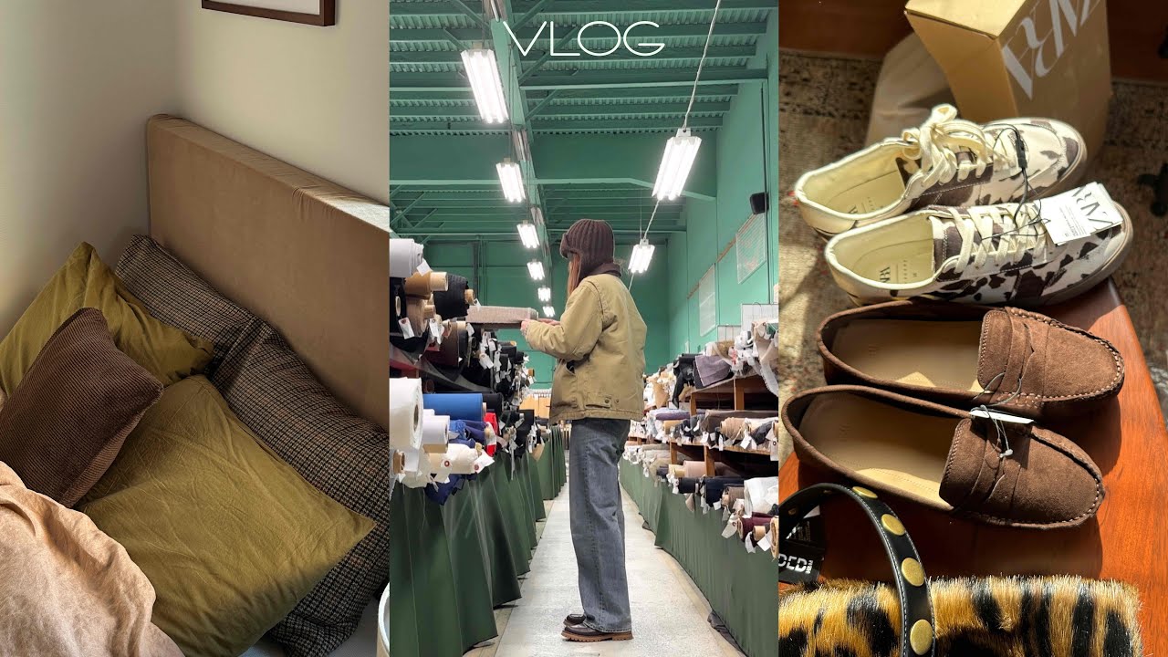 [VLOG]部屋のアップグレードpart2 / ZARA,H&M購入品/枕カバーとクッションカバーを作る/ひとりショッピング_うつわ屋巡り