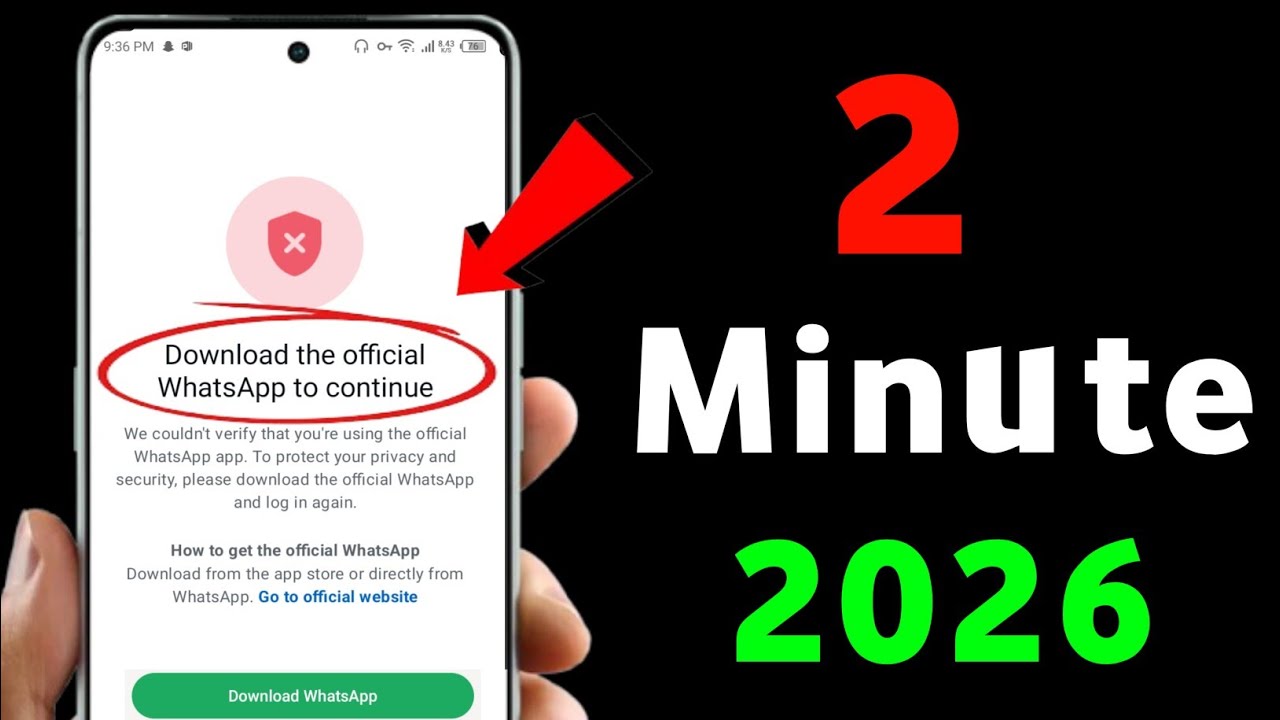 Download the official Whatsapp to Continue Problem New 2026 ✅ || Fix Whatsapp Login Problem 2026