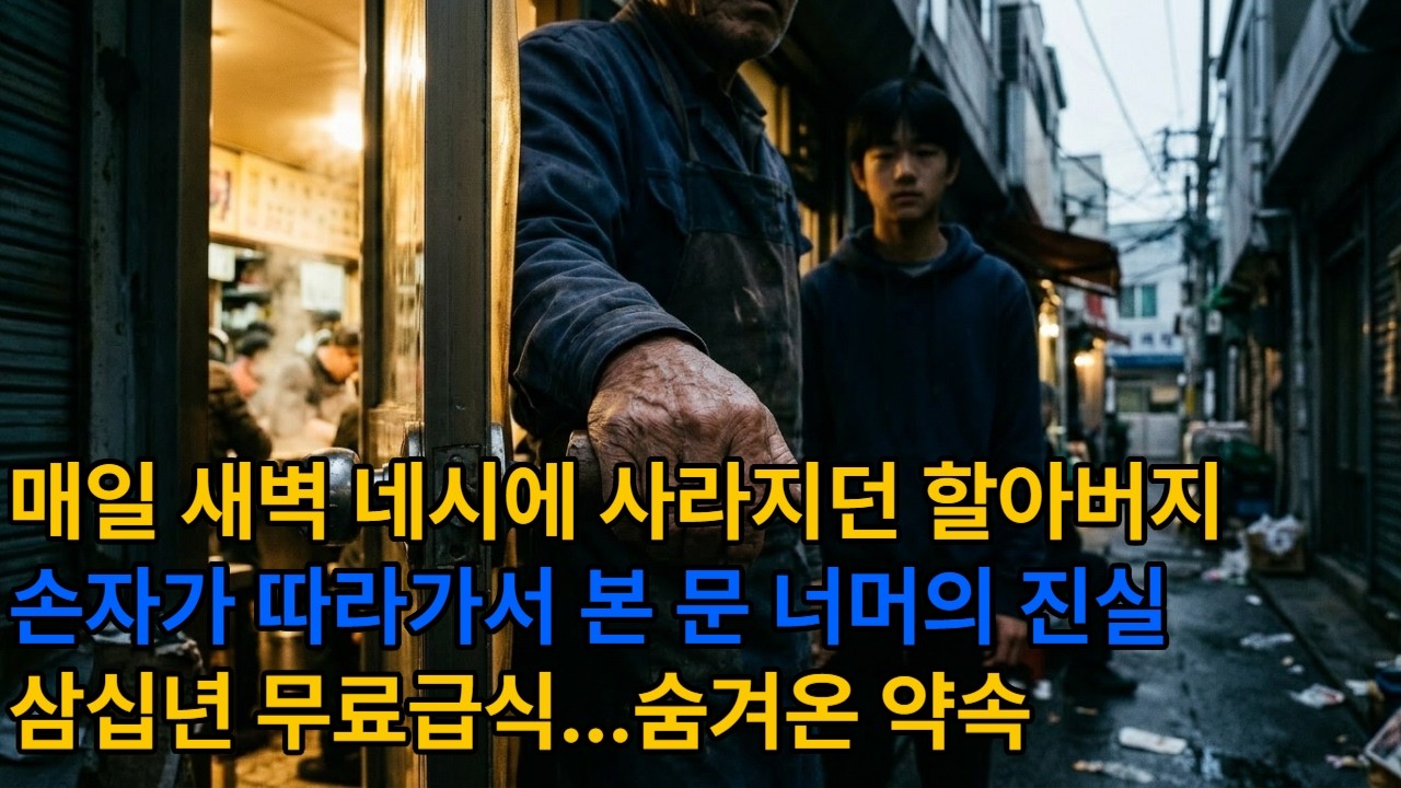 매일 새벽 네시에 사라지던 할아버지… 손자가 따라가 본 날 (삼십년 무료급식 봉사의 비밀)