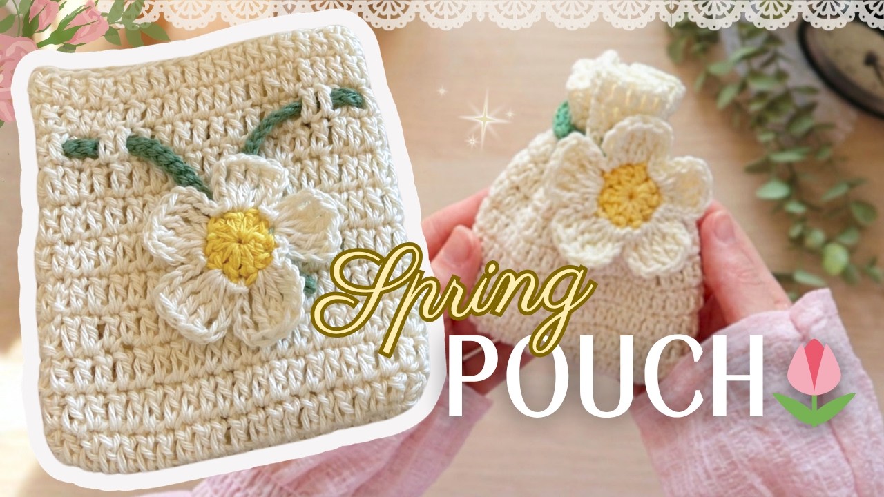 Crochet  Drawstring Pouch Bag That Feels Like Spring! 🌸✨ | Quick & Easy Tutorial