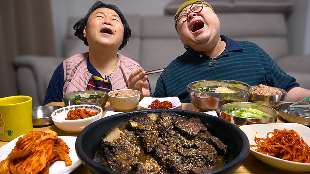 엄마랑 웃어서 좋다.행복해서 웃는게 아니라 웃어서 행복하다│Braised Ribs&Korean food Mukbang Eatingshow