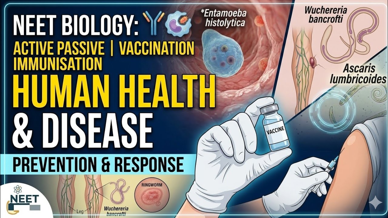 Active and Passive Immunity | Vaccination Immunisation | Human Health & Disease Class 12 NCERT 