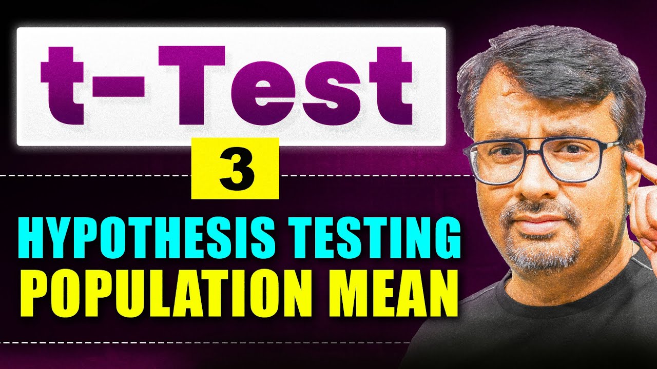 t - Test Population Mean | Hypothesis Testing Explained Simply | By GP Sir
