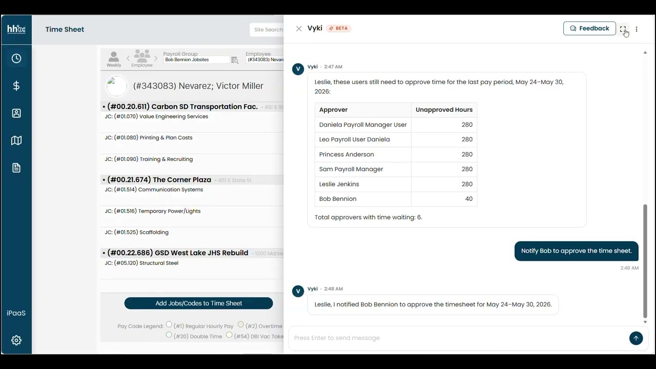 Meet Vyki, your new AI construction payroll assistant