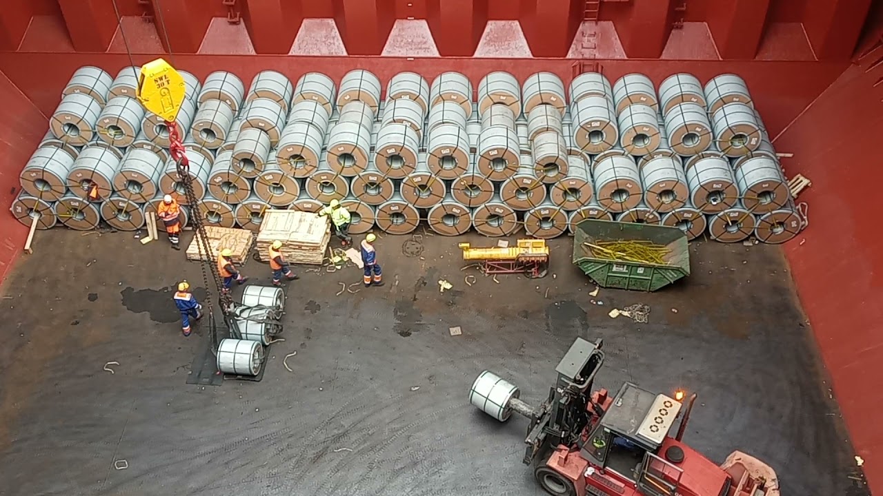 Koper, Slovenia Luka Koper Steel Coil Discharging 🇸🇮 From ship to Trucks