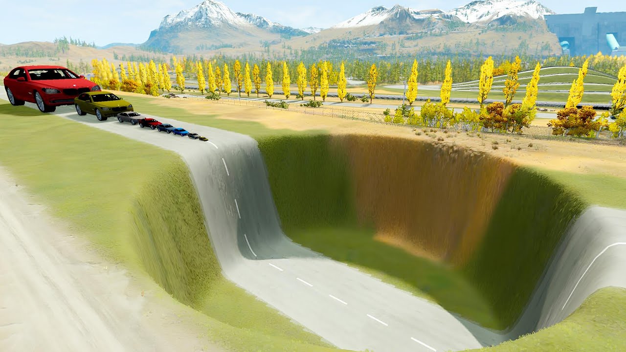 BIG &  SMALL CARS vs GIANT PIT #beamngdrive #bng #bngdrive 