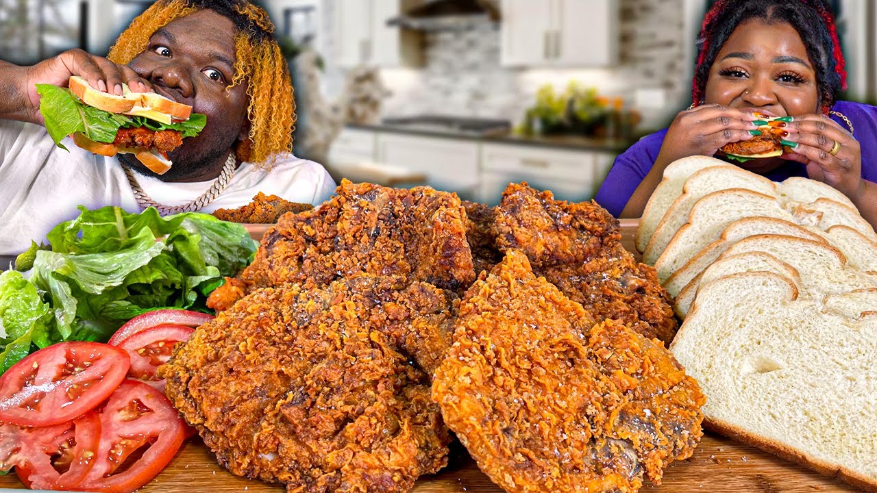 EXTRA CRISPY FRIED PORK CHOP SANDWICHES!!! | HASHTAG THE CANNONS | MUKBANG EATING SHOW