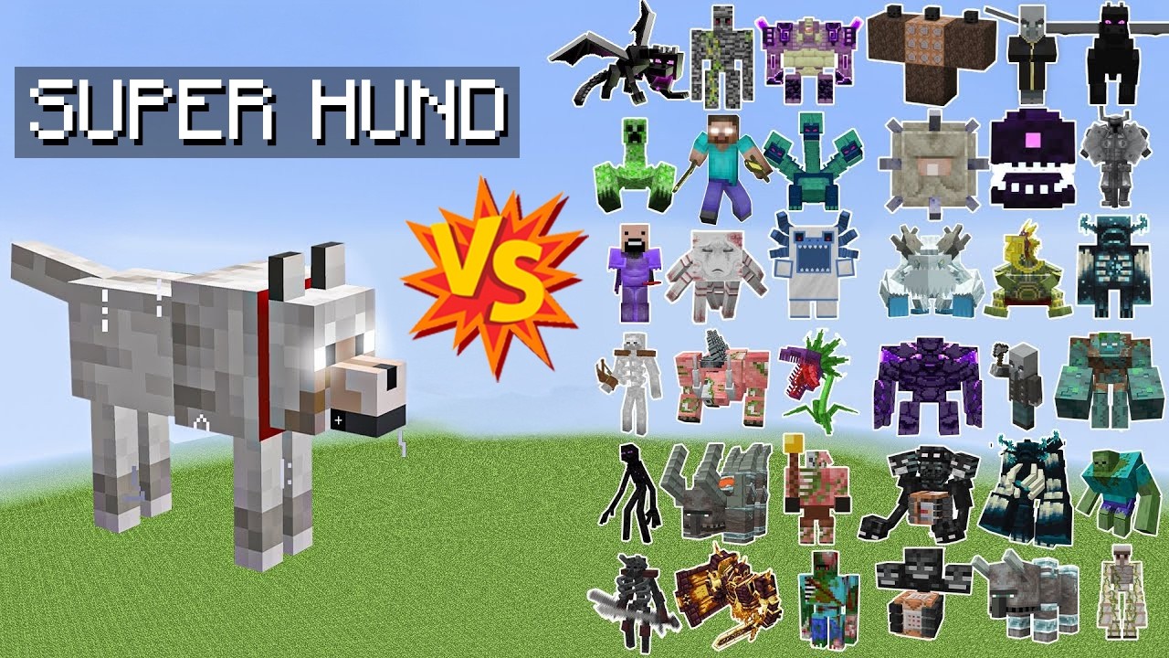 Minecraft SUPER HUND vs. ALLE BOSSE, WITHER STORM, WARDEN..