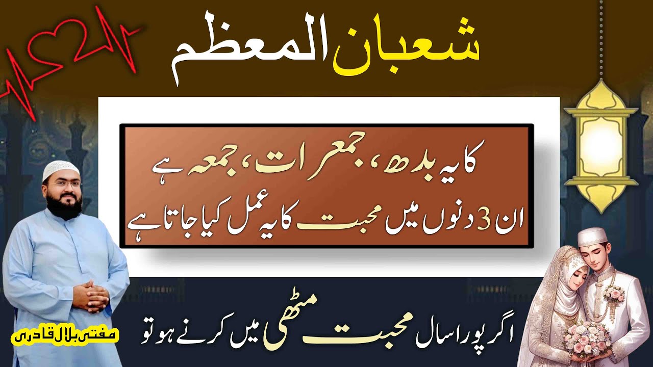 Shaban ka pehla budh jumerat jummah ye amal zaroor karein | wazifa for love | shaban 2026 | Mbq
