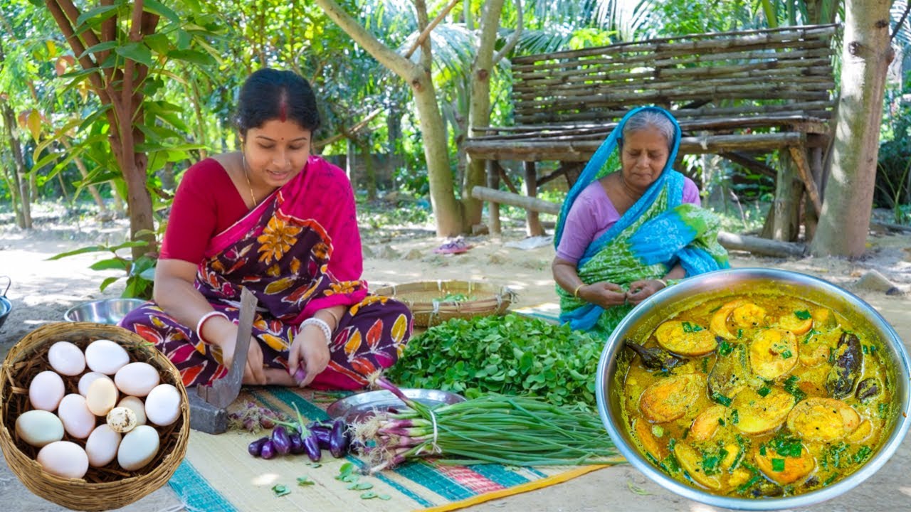 Winter Special Egg Curry সাথে শুশুনি শাক ভাজা |