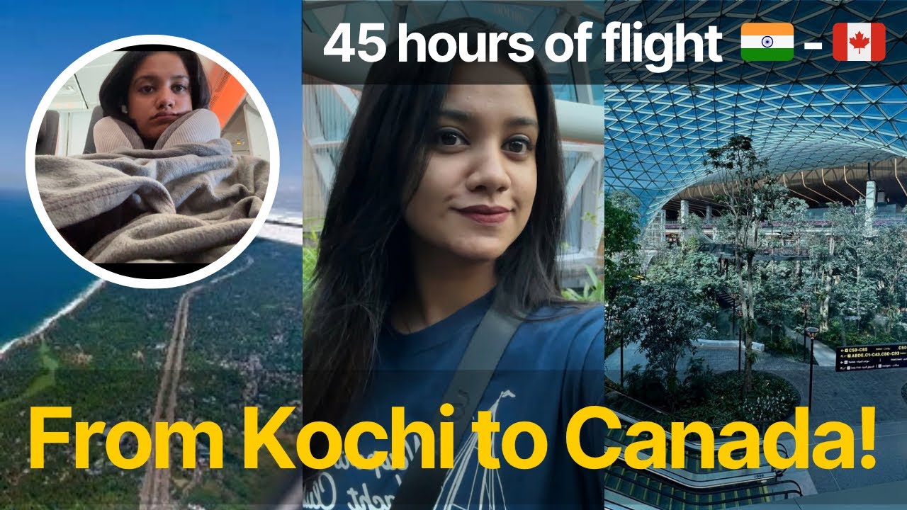 From KOCHI ➡️ CANADA🇨🇦 in 45 hours 😓 ALONE! On🩸  #travelvlog #malayalam #kochi #canada #airport