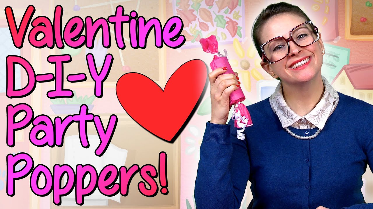PARTY POPPERS! filled w/ Valentine's Day Candy! 🎉 Simple School Crafts for Kids w/ Crafty Carol