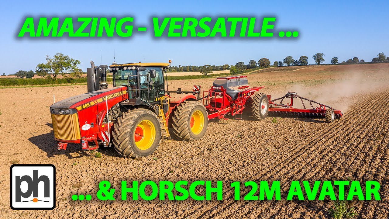 Tractor Video with Versatile 405 and Horsch 12 Metre Avatar Drill. Drilling Winter Barley