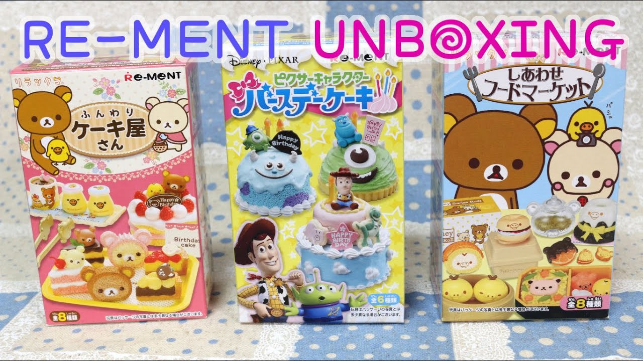 RE-MENT UNBOXING: Happy Food Market, Pixar Cakes, and Rilakkuma Cakes