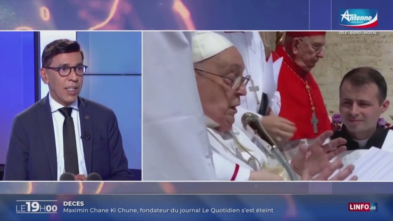Pape François,  E. Macron à la Réunion... Younous Omarjee invité du JT d'Antenne Réunion