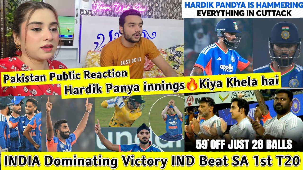 INDIA Beat SA 1st T20 Hardik Pandya kiya khela hai bhai😱INDIA Win 101 Runs Pakistan Public Reaction😱