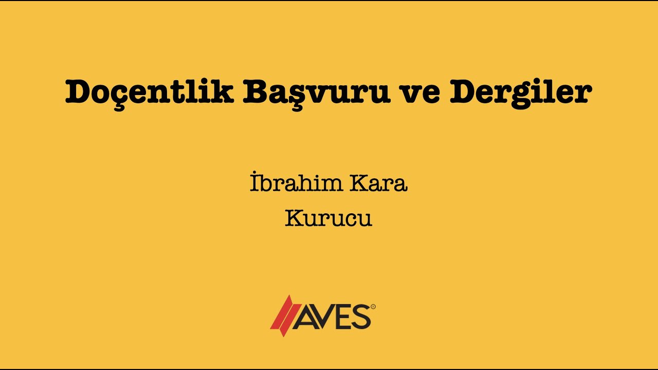 Doçentlik Başvurusu ve Dergiler