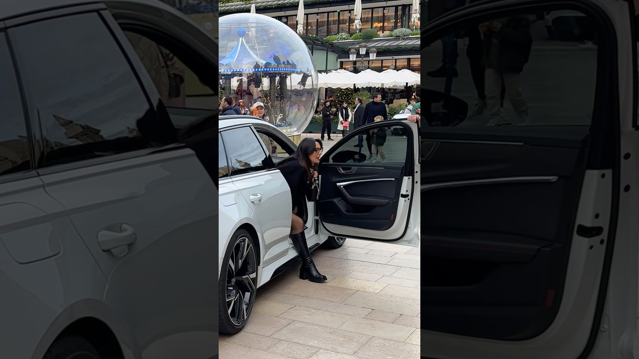 Monaco Lady arriving with Audi RS6 🤍 
