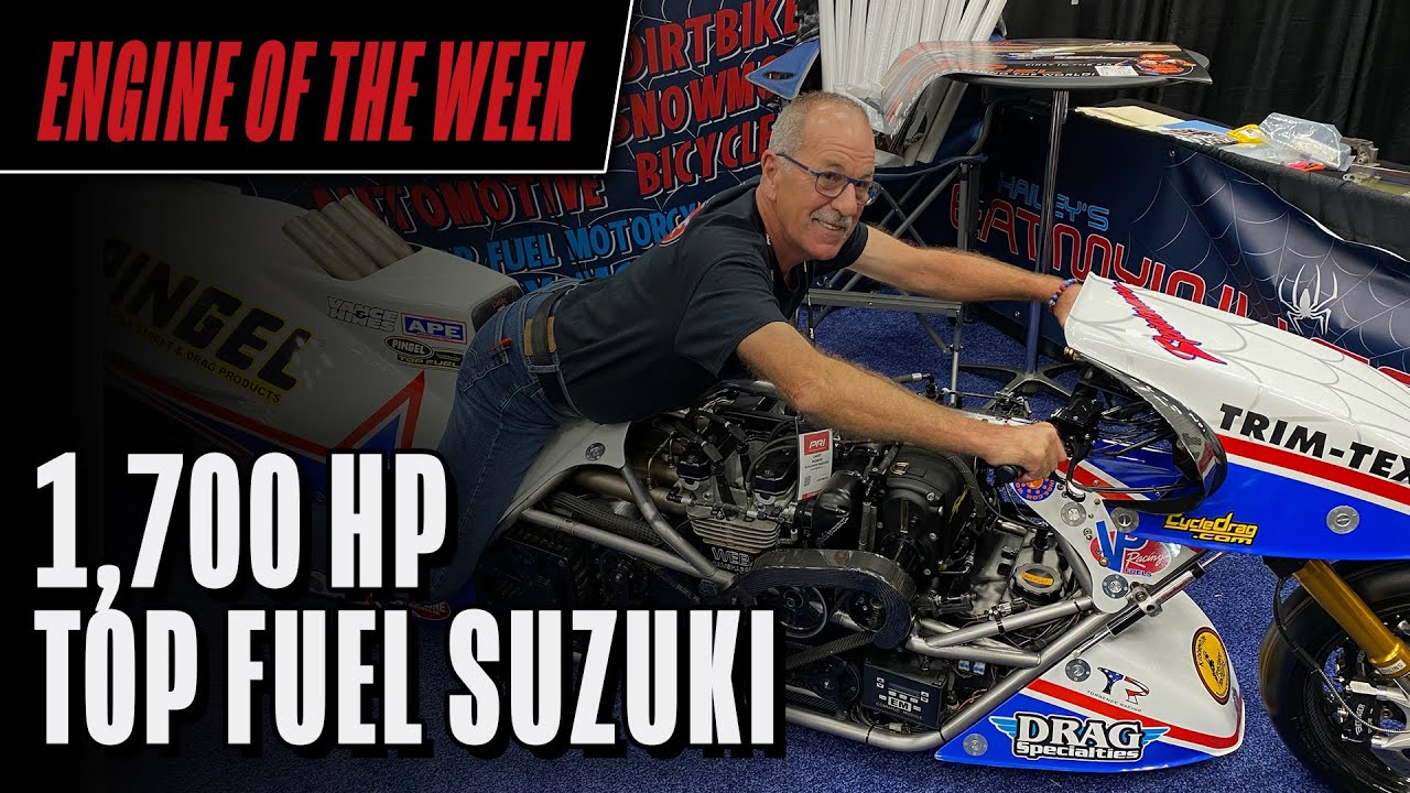 Двигатель Suzuki Top Fuel для мотоцикла Ларри «Человека-паука» Макбрайда
