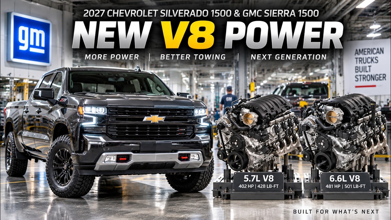 Новые двигатели V8 для Chevrolet Silverado 1500 и GMC Sierra 1500 2027 года