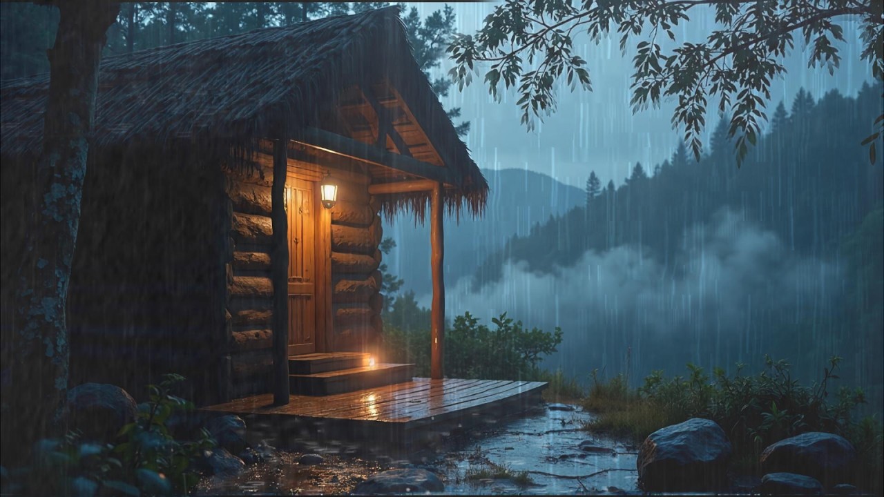 Gentle Forest Rain at Night 🌧️ Peaceful Rain for Deep Sleep & Relaxation