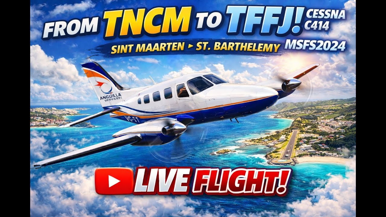 [ MSFS 2024 / C414 ] TNCM ➜ TFFJ | VR POV