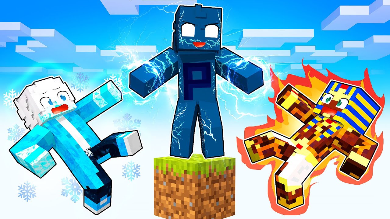 24 HORAS Preso em UM BLOCO com ELEMENTAIS no Minecraft