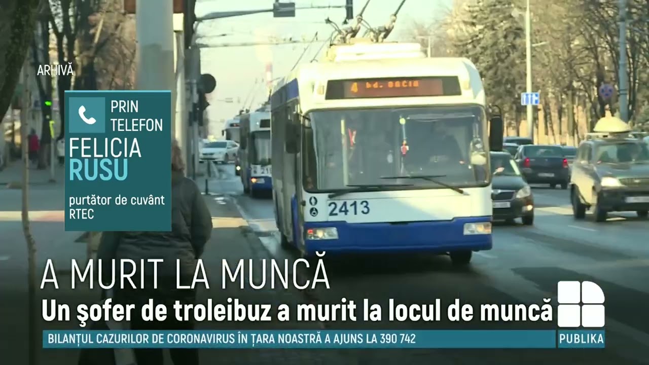 Un şofer de troleibuz din Chişinău a murit la locul de muncă. Bărbatului i s-a făcut rău la volan