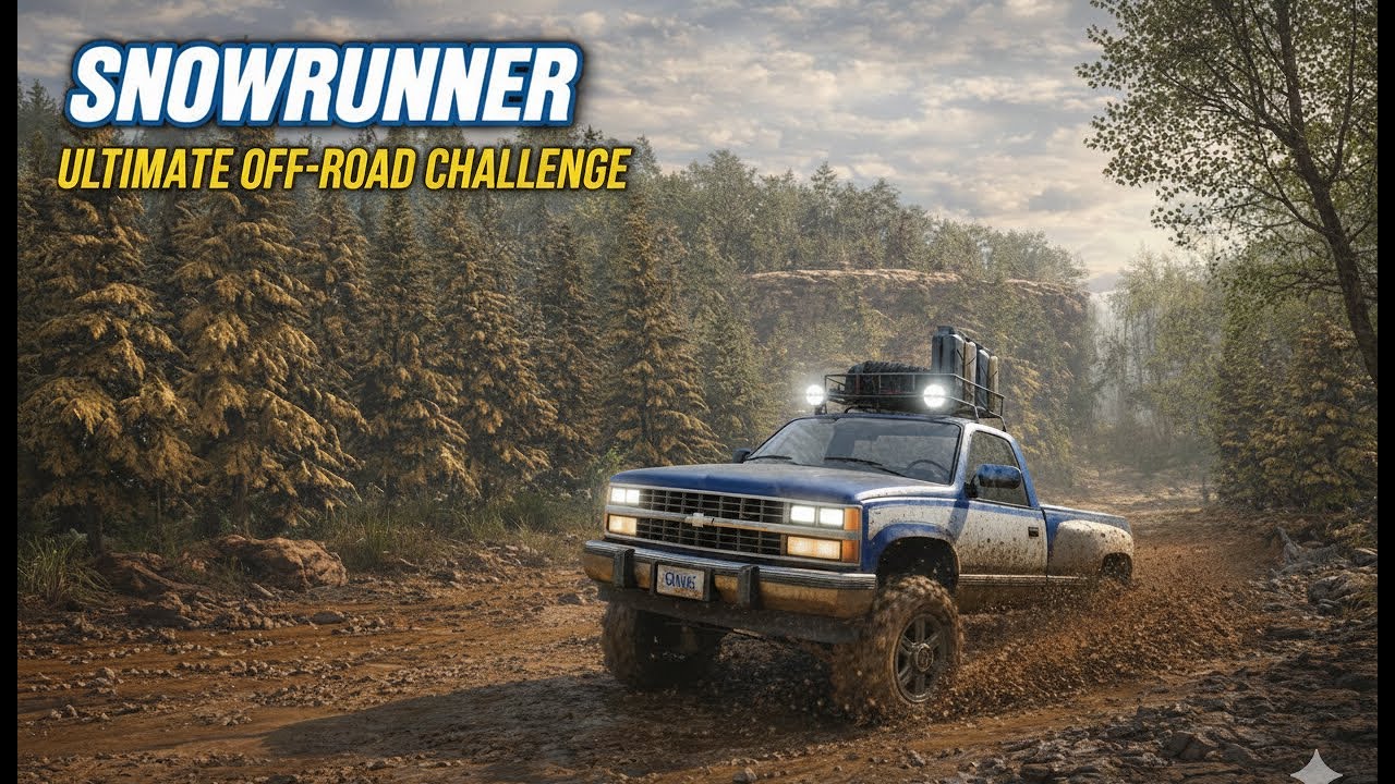 SnowRunner Gameplay - Chevy CK1500 - Black River, Michigan