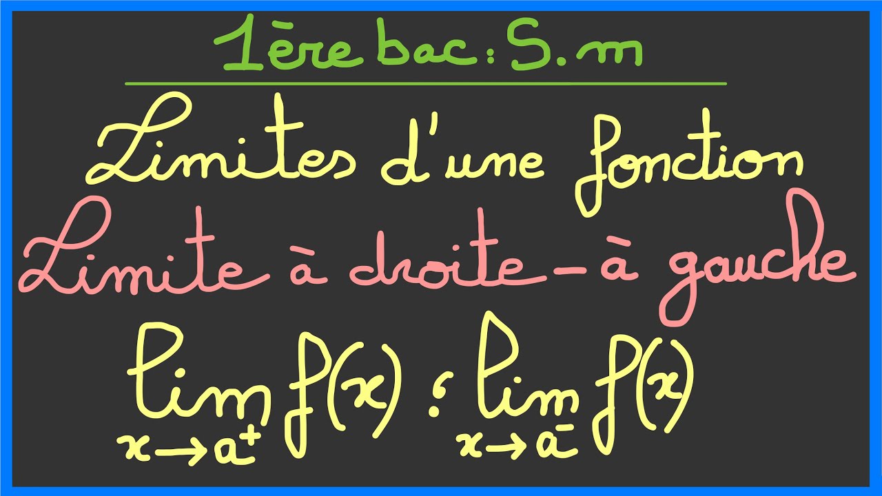 1ère bac S.m : Limite à droite -limite à gauche d’une fonction en un point