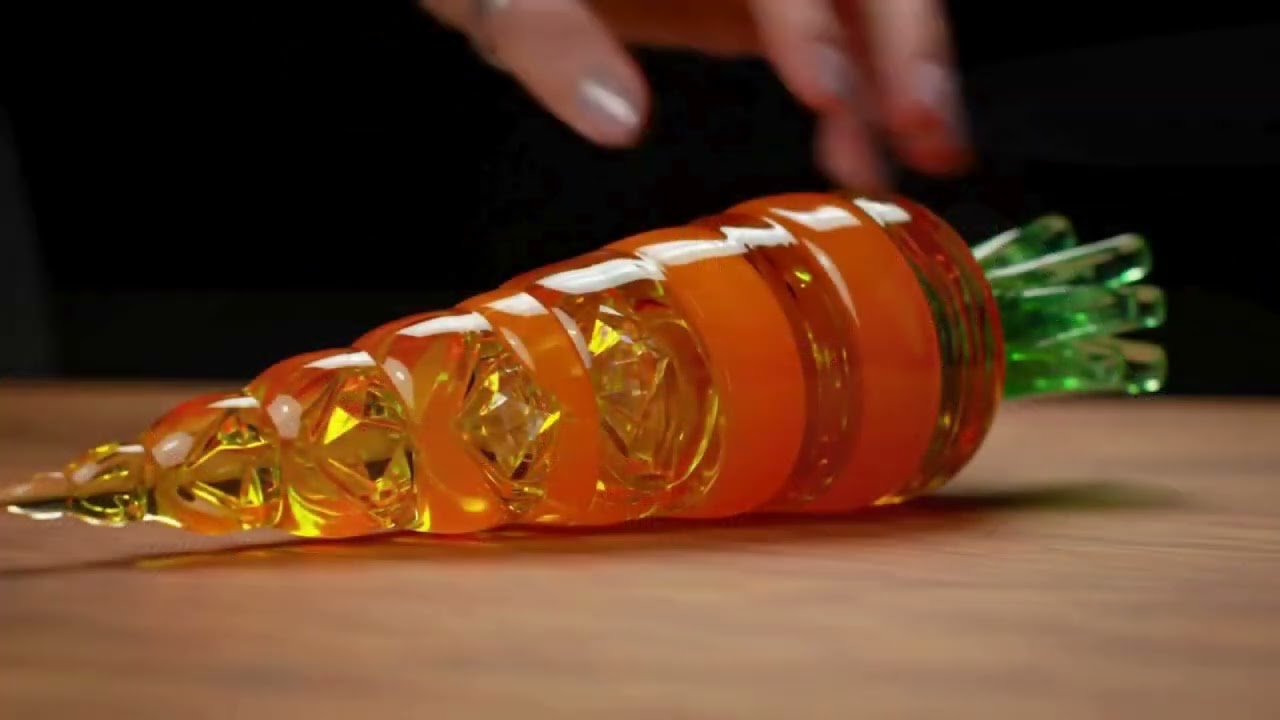 Frozen Glass Vegetables Slicing | Cinematic ASMR Display