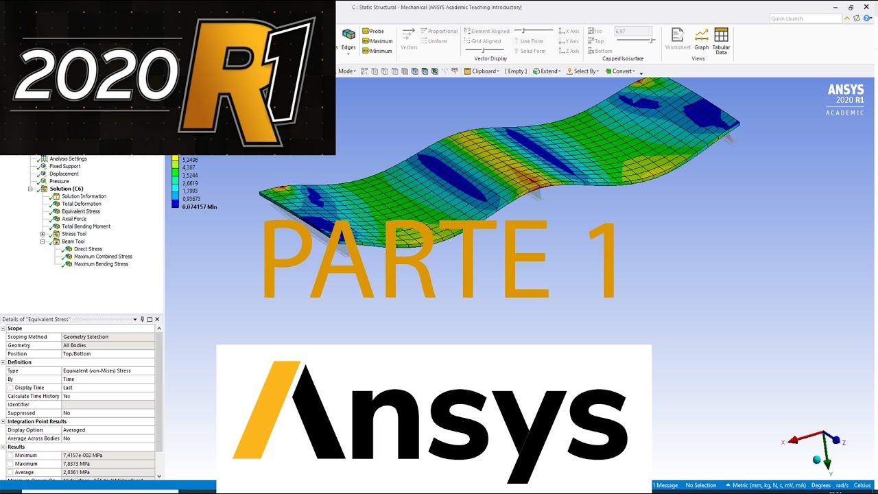 SHELL & BEAM - MÉTODO 1 - Análisis Estructural Elástico Lineal - ANSYS 2020 R1 - [1/5]