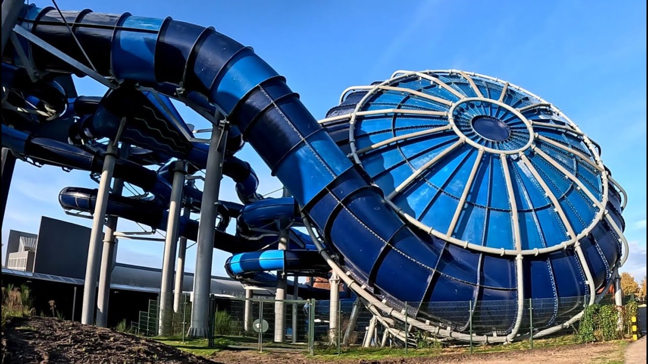 BOMBO at Hof van saksen, Netherlands - World's Biggest Inoor Water Slide! 4K POV 2023