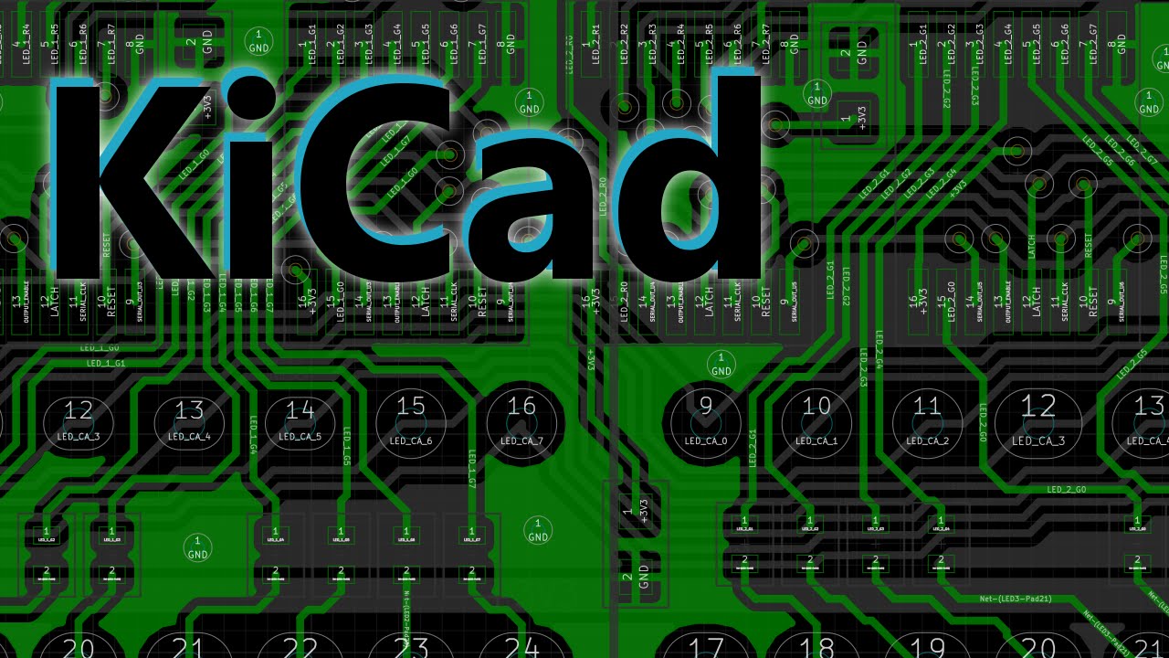 KiCad PCB routing Timelapse (ledMatrix Dual)