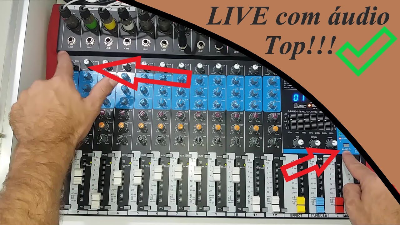 LIVE COM ÁUDIO TOP DIRETO DA MESA Sound Voice MS-122EUX -SIMPLES  Usando o recurso de monitoramento.