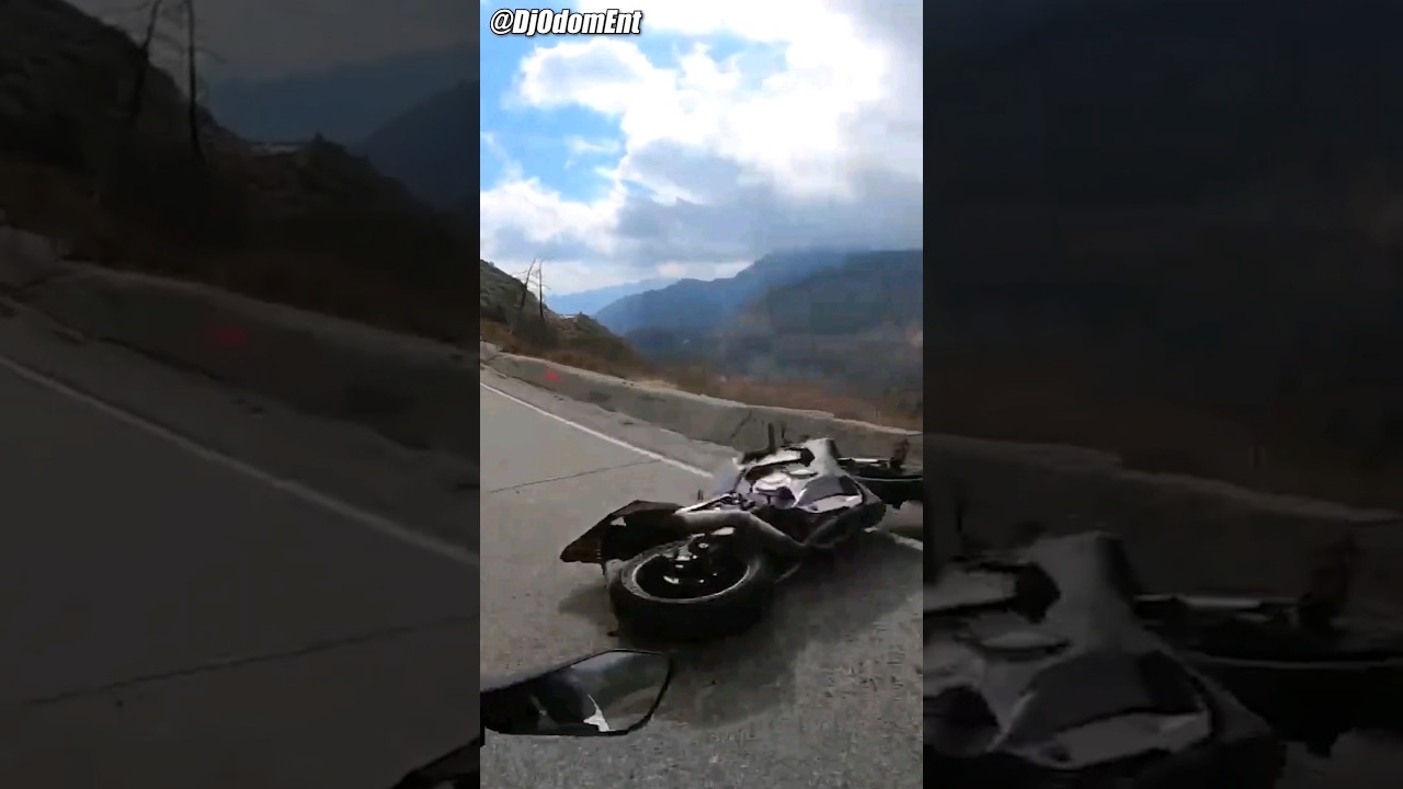 Biker Goes Over Cliff 😱