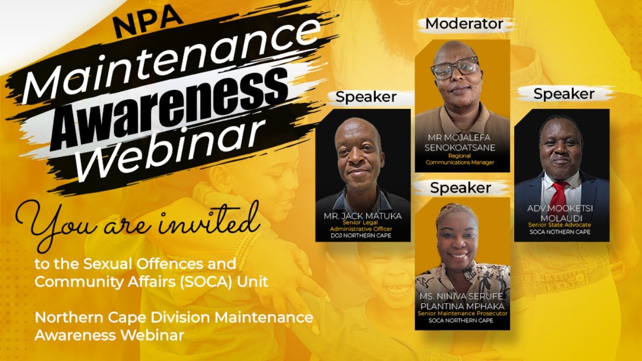 NPA Northern Cape Maintenance Awareness Webinar