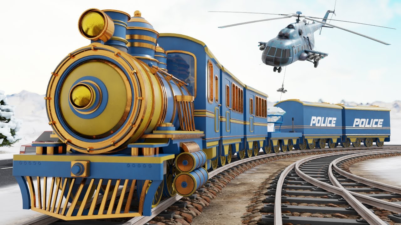 🛑 Thieves Steal the BIG Diamond! 💎 - Police Thief Cartoon - Choo choo train kids videos
