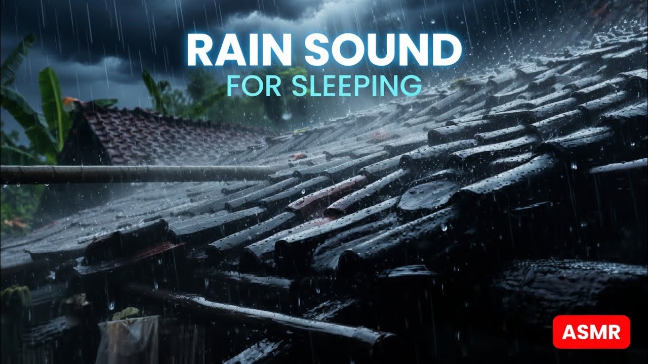 Heavy rain in a quiet village 🌧️ fall asleep fast | 1 hours rain sound for deep sleep #rainsounds 