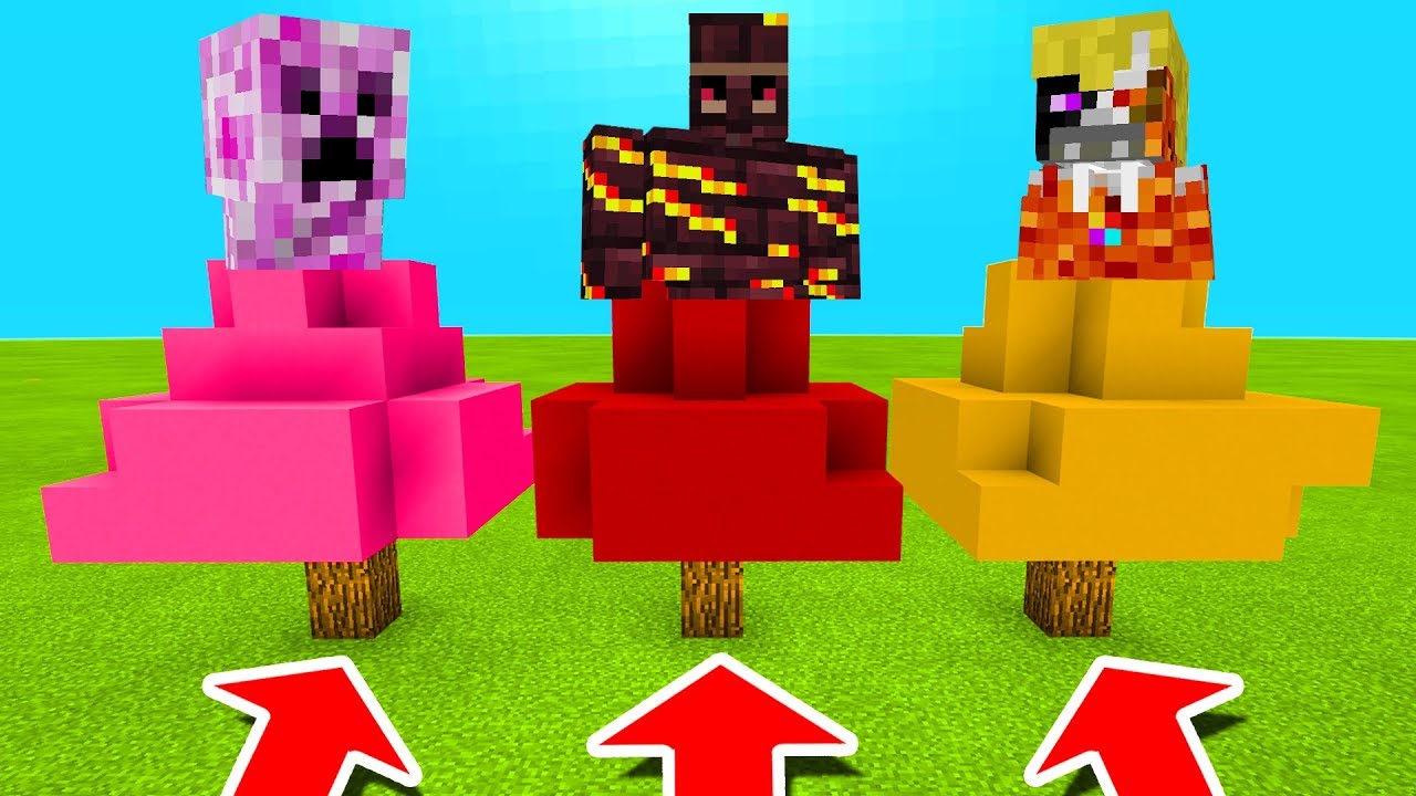 Minecraft PE : DO NOT CHOOSE THE WRONG TREE! (Friendly Creeper, Fire Golem & Elemental King)
