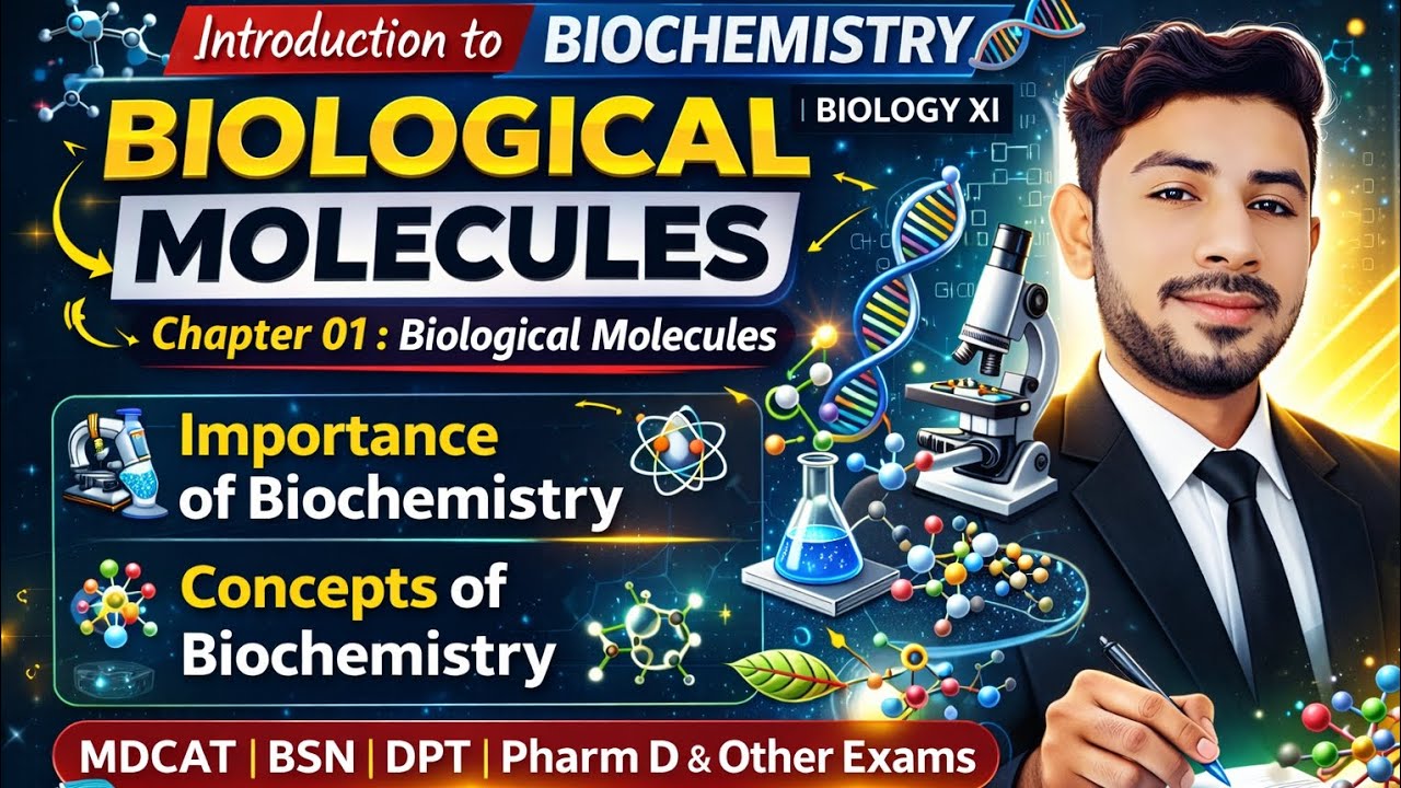 Introduction to Biochemistry | Biology XI | Chapter 01 Biological Molecules | Mdcat, BSN DPT Pharm D