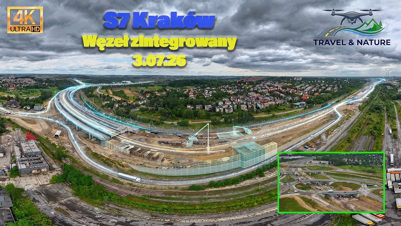 Budowa #S7 #Widoma #Krak&oacute;w Węzeł Zintegrowany Mistrzejowice i Grębał&oacute;w 3.07.26