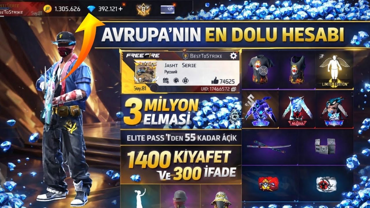 AVRUPA'NIN EN İYİ HESABINI İNCELİYORUZ 1 SEZONDAN FULL AÇIK BÖYLESİNİ İLK DEFA GÖRECEKSİNİZ#freefire